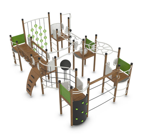 Estrutura para trepar para parque infantil - UNIPLAY EGGEGRUND - HAGS Aneby AB - em madeira / em alumínio