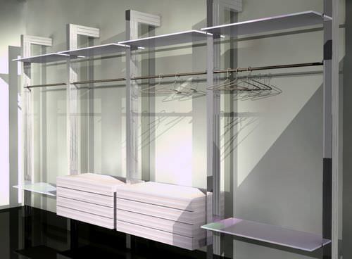Closet contemporâneo - KAP International - em madeira / em vidro / em alumínio laqueado