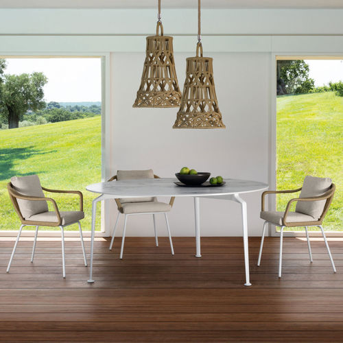 Mesa de jantar contemporânea - CRUISE - TALENTI - em grés porcelanato / com base em alumínio / retangular
