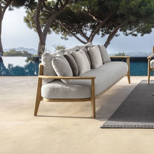 Sofá contemporâneo - EVER - TALENTI - para ambiente externo / em tecido / com braços
