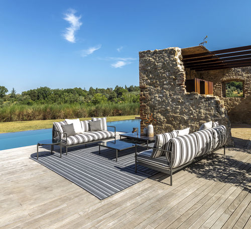 Sofá contemporâneo - NALU - TALENTI - para ambiente externo / em tecido / com braços