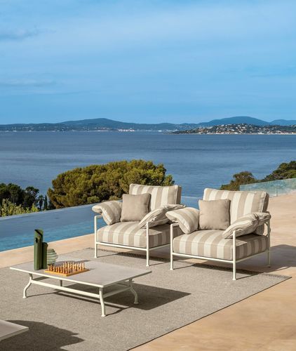 Poltrona contemporânea - CAPRI - TALENTI - em tecido / em alumínio / com capa removível