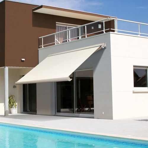 Toldo reto de braço pivotante - OUTDOOR - Mazzoli Design - vertical / motorizado / para pátio