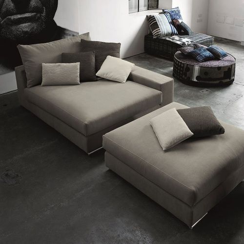 Divã contemporâneo - MAXIME - Mazzoli Design - em tecido / em couro / em madeira maciça