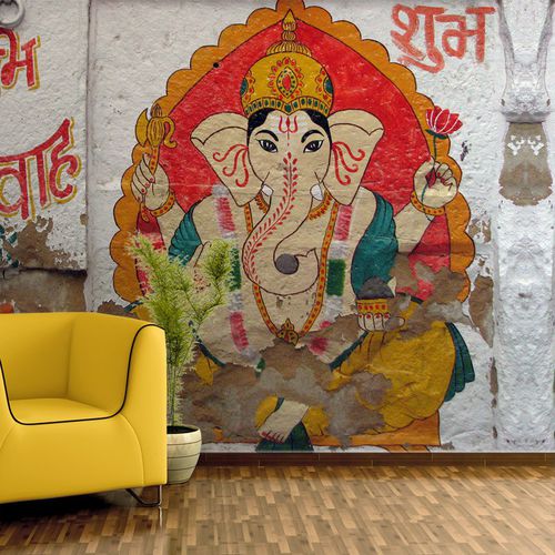 Papel de parede étnico - GANESH INDE 1 - AQUILIA - DECLIK - contemporâneo / panorâmico / estampado