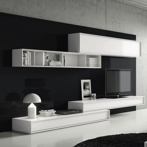 Móvel de parede contemporâneo para TV - NEXT : 212 - A. Brito - em madeira laqueada / modular