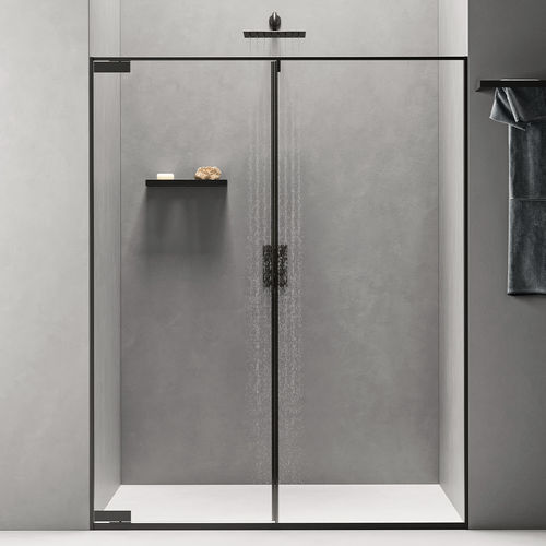 Cabine de banho em vidro - INDISSIMA - Inda - em inox escovado / com porta pivotante / fixa