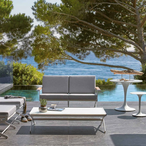 Sofá contemporâneo - OSKAR - SIFAS - de jardim / em Sunbrella® / em couro sintético