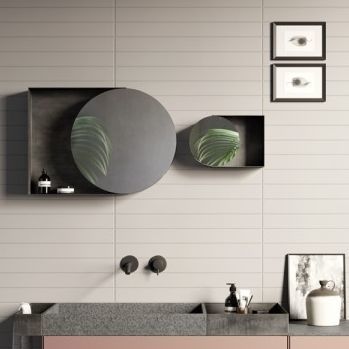 Espelho para banheiro de parede - POIS - Rexa Design - contemporâneo / vertical / metálico