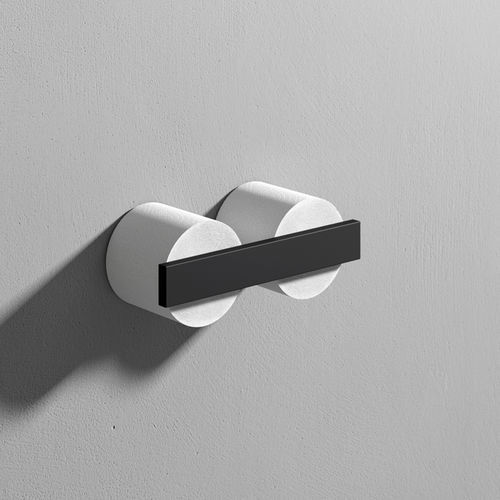Dispenser de papel higiênico de parede - STONE - Rexa Design - metálico / para 2 rolos / preto