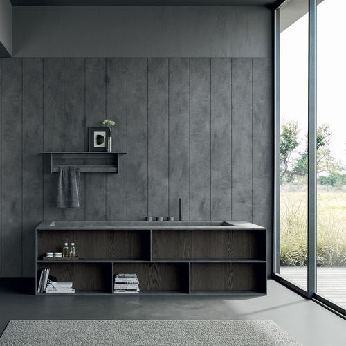Banheira freestanding - Book - Rexa Design - back to wall / para residência / em Corian®