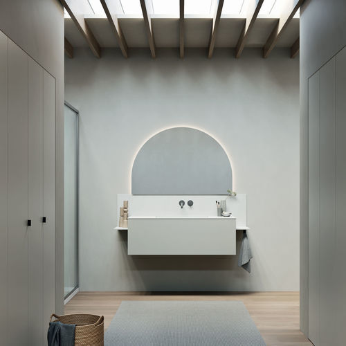 Espelho de parede - Sunset - Rexa Design - contemporâneo / semicircular / prateado