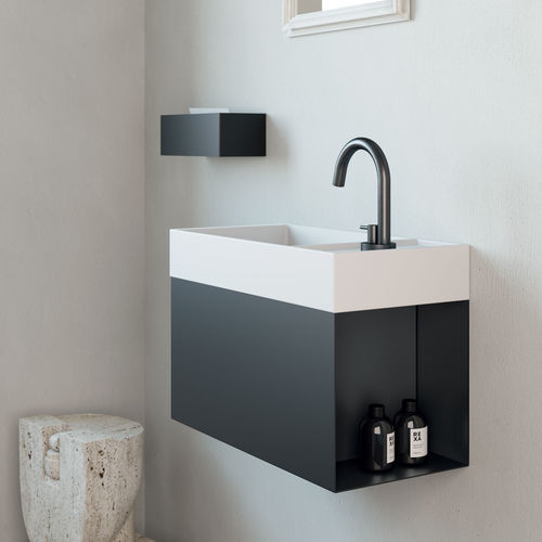 Misturador monocomando para lavatório - Virgola  - Rexa Design - de bancada / em aço inoxidável / para banheiro
