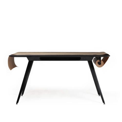 Mesa de trabalho contemporânea - KNEKK - FORAFORM AS - em MDF / em linóleo / com base metálica