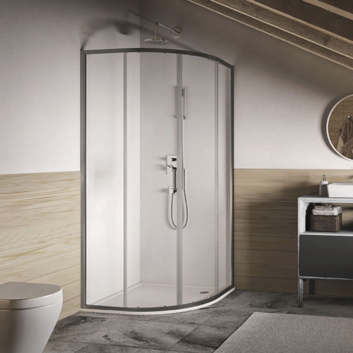 Cabine de banho em vidro - FLAT R2-S - Relax - com portas de correr / semicircular / vidro transparente