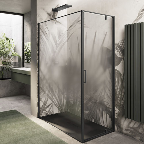 Cabine de banho em vidro - KUBIK AB + F - Relax - em vidro temperado / com porta pivotante / de canto