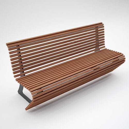 Banco para espaço público contemporâneo - ELODIE WOOD Panchina - CITYSì - em madeira / metálico / com encosto