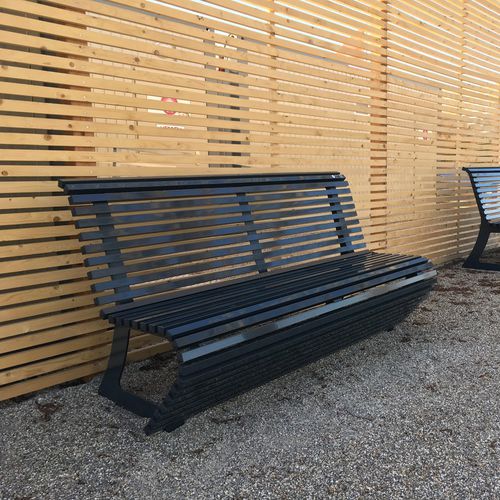 Banco para espaço público contemporâneo - ELODIE - CITYSì - em madeira / em aço galvanizado / em alumínio