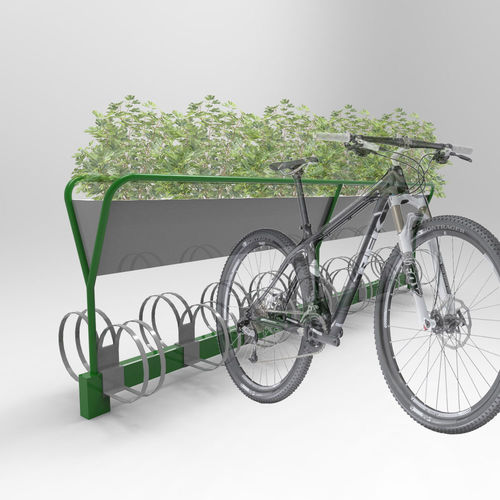 Bicicletário de piso - CIUDAD - CITYSì - horizontal / com painel publicitário integrado / com floreira integrada