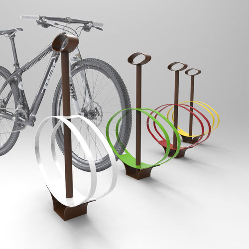 Bicicletário de piso - ELLISSE - CITYSì - horizontal / duplo / com painel publicitário integrado