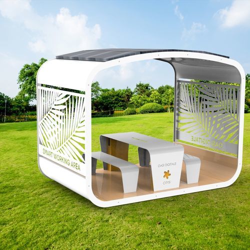 Gazebo em madeira - OASI digitale  - CITYSì - com estrutura metálica / da linha comercial