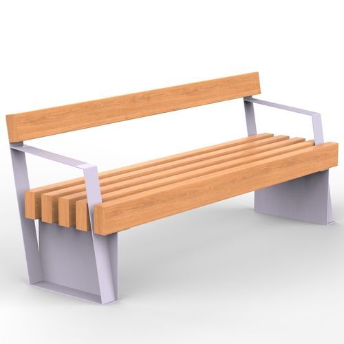 Banco contemporâneo - FASSA bench - CITYSì - em madeira / em aço pintado / com encosto