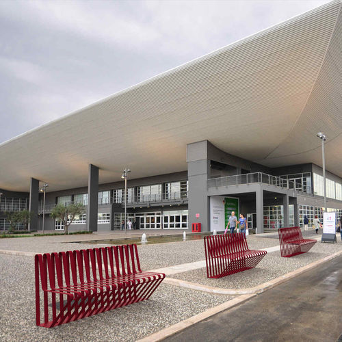 Banco para espaço público contemporâneo - 3619 - CITYSì - em aço galvanizado / em aço pintado / com encosto