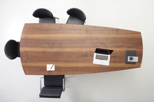 Mesa de reunião contemporânea - LYNX FLOW - Mobimex - em madeira / trapezoidal / para escritório