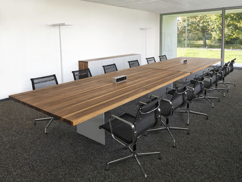 Mesa de conferências contemporânea - TIX - Mobimex - em madeira / retangular / redonda