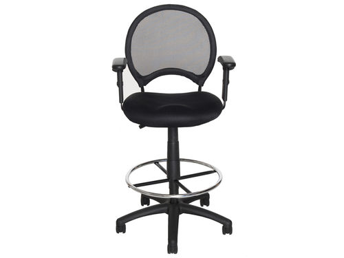 Banqueta de escritório em tela - DELUXE - Versa Products - ajustável / com rodízios / giratória