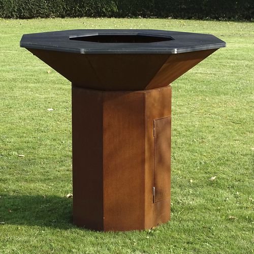 Churrasqueira a bioetanol - Bio-Blaze® - fixa / em aço Corten