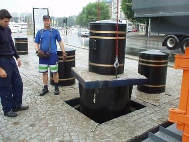 Lixeira com contêiner subterrâneo - CITY-ALFA DEEP COLLECTION - ECOMP Ltd - pública / de coleta seletiva / em aço