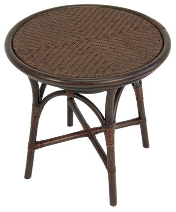 Mesa lateral clássica - TS-006 - Yamakawa Rattan Japan Inc. - em ratã / redonda / da linha residencial