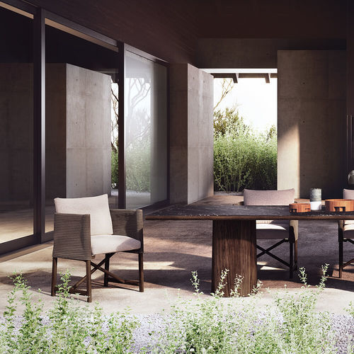 Cadeira de sala de jantar contemporânea - GIRO - KETTAL - de jardim / para ambiente interno / em tecido