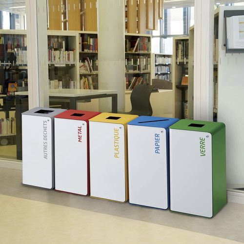 Lixeira pública - CUBATRI - ROSSIGNOL - de coleta seletiva / metálica / para ambiente interno