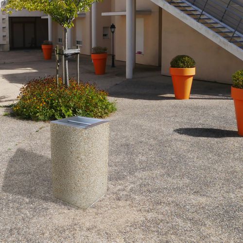 Cinzeiro em concreto - OLYMPE - ROSSIGNOL - para espaços públicos / para edifício de uso público / de praia