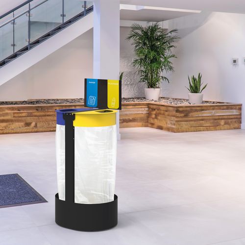 Suporte de saco de lixo público - CITWIN ESSENTIEL - ROSSIGNOL - de coleta seletiva / de piso / em aço revestido a pó