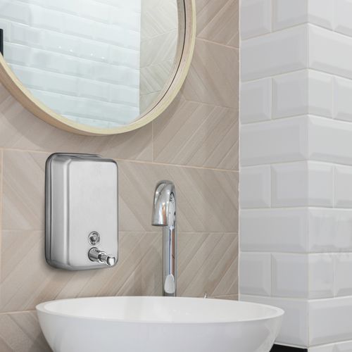 Dispensador de sabonete para banheiro coletivo - AXOS - ROSSIGNOL - de parede / em inox escovado / manual