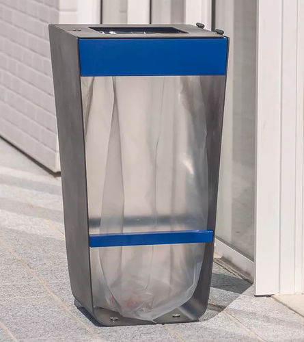 Suporte de saco de lixo público - KARMA - Concept Urbain - de coleta seletiva / com pés / em aço galvanizado