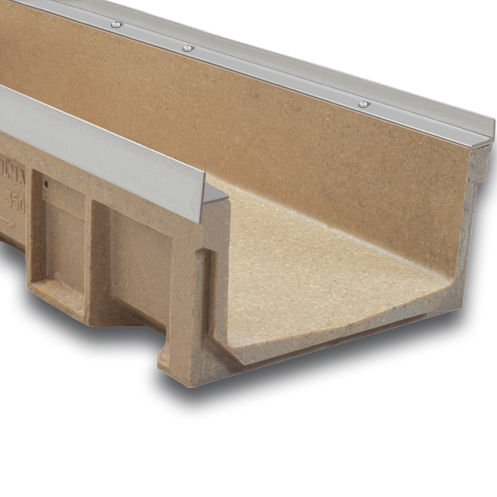 Calha de escoamento com grelha - S350F - ULMA - ARCHITECTURAL SOLUTIONS - de fenda / em concreto de resina / grelha de aço galvanizado