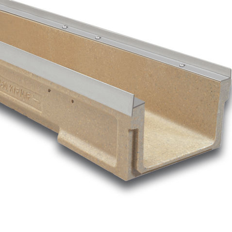 Calha de escoamento com grelha - S250F - ULMA - ARCHITECTURAL SOLUTIONS - de fenda / em concreto de resina / grelha em ferro fundido