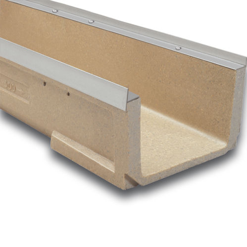 Calha de escoamento com grelha - S300F - ULMA - ARCHITECTURAL SOLUTIONS - de fenda / em concreto de resina / grelha de aço galvanizado