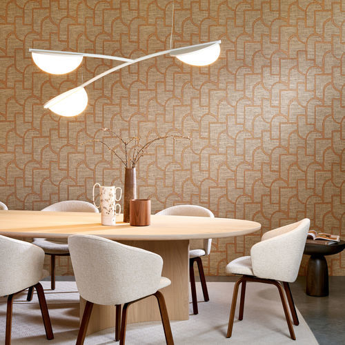 Papel de parede contemporâneo - ESPARTO IBÉRICO - ARTE - estampado / cinza / verde