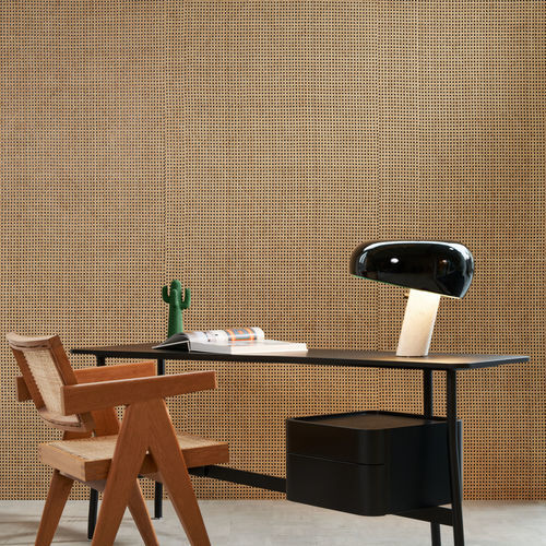 Acabamento de parede em suporte não tecido - RATTAN - ARTE - para ambiente interno / em ratã / efeito de tecido