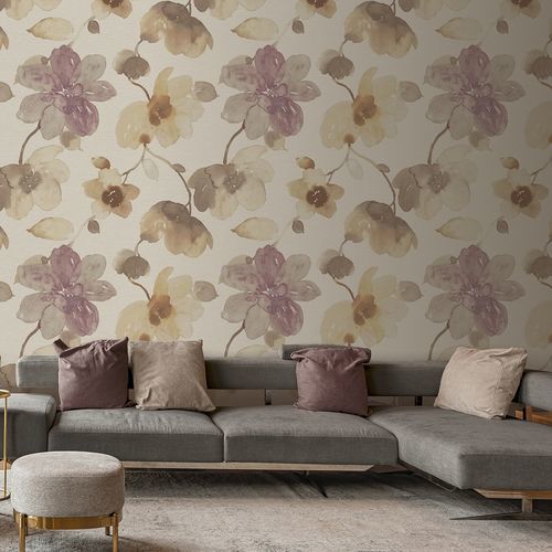Acabamento de parede para ambiente interno - Water Bloom-13246 - Muraspec - em tecido / vinílico / não tecido