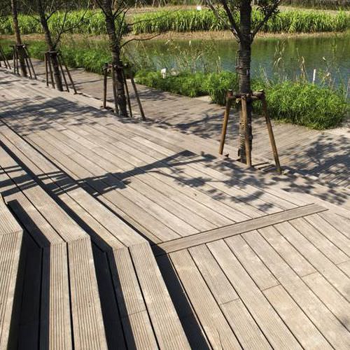 Tábua de deck em bambu - X-TREME®  - MOSO Bamboo Products - ranhurada / com tratamento térmico / sustentável