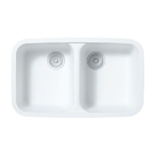 Pia com 2 cubas - A2311 - Staron Solid Surfaces - sem escorredor / em Superfície Sólida / de embutir (por baixo da bancada)