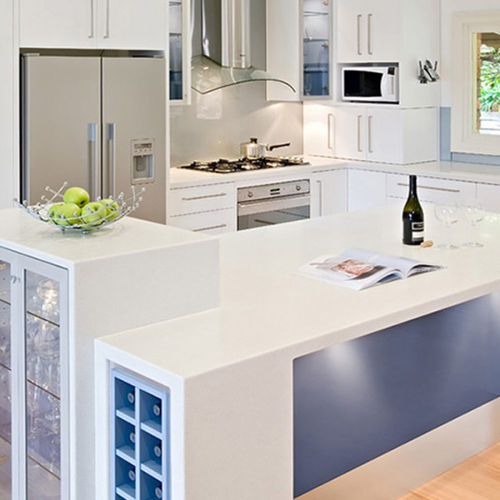 Tampo de bancada em Superfície Sólida - PEBBLE ICE PI811 - Staron Solid Surfaces - para cozinha / para banheiro / branco