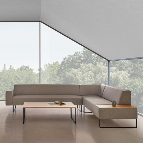 Mesa de centro contemporânea - TETRIS  - INCLASS - em MDF laqueado / em carvalho natural / com base em aço