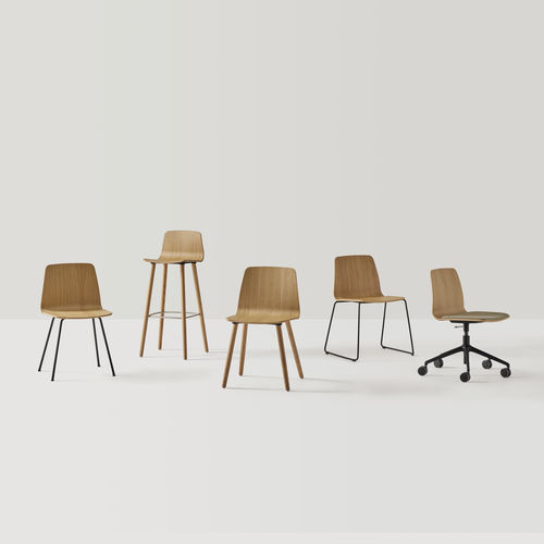 Cadeira para interlocutor contemporânea - VARYA  - INCLASS - para ambiente interno / em couro / em madeira